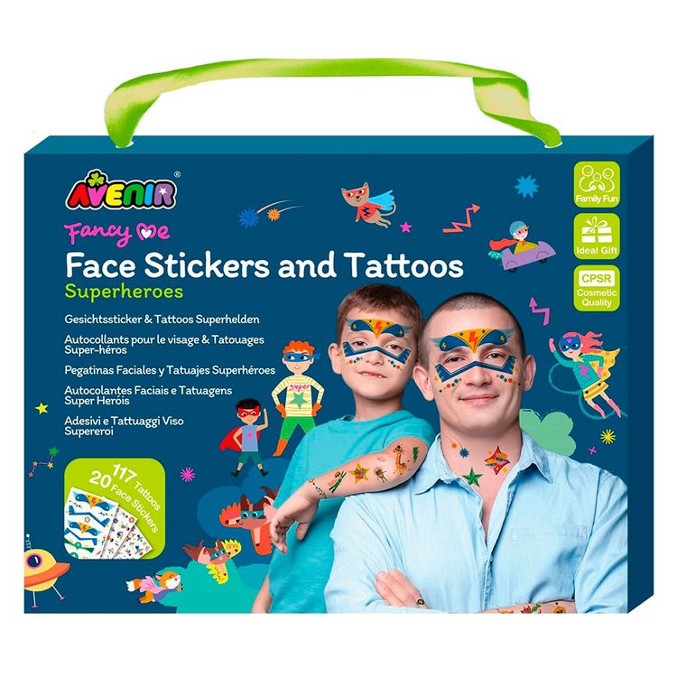 Stickers Avenir Faciales y Tatuajes Superhéroes