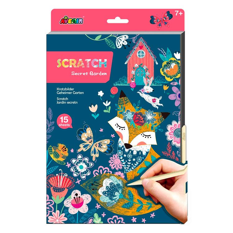 Libro A4 Avenir para Raspar Modelo Jardín Secre