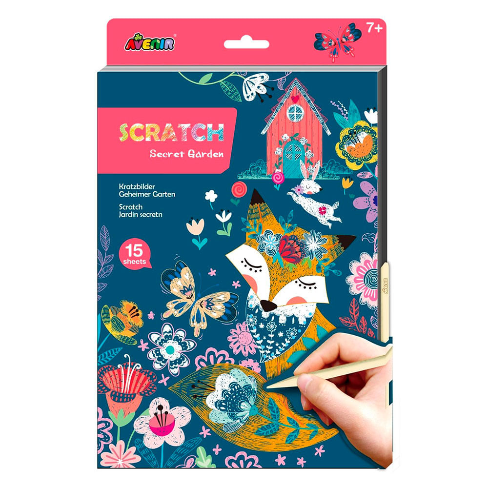 Libro A4 Avenir para Raspar Modelo Jardín Secre