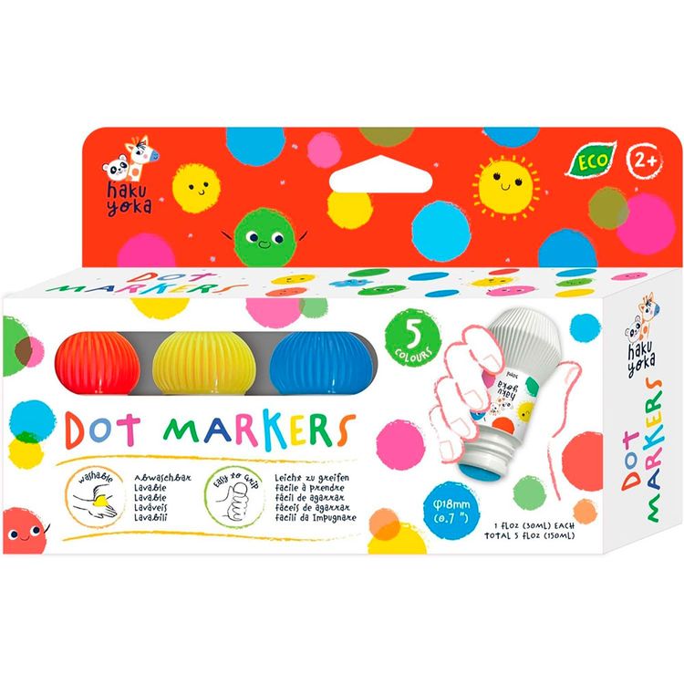 Set de Plumones Haku Yoka Dot 05 Colores Primarios