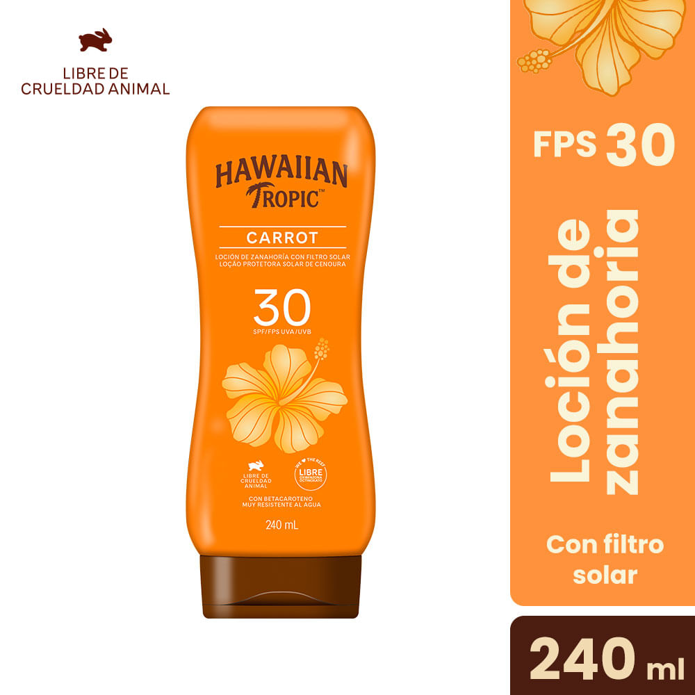 Loción con Zanahoría Hawaiian Tropic Carrot FPS30 240ml