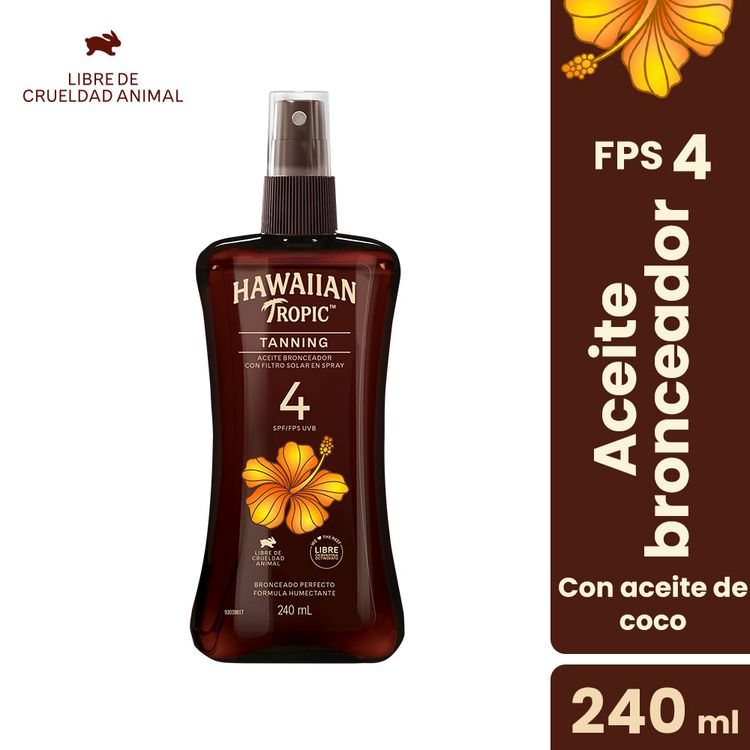 Aceite Bronceador Hawaiian Tropic Tanning FPS4 240ml