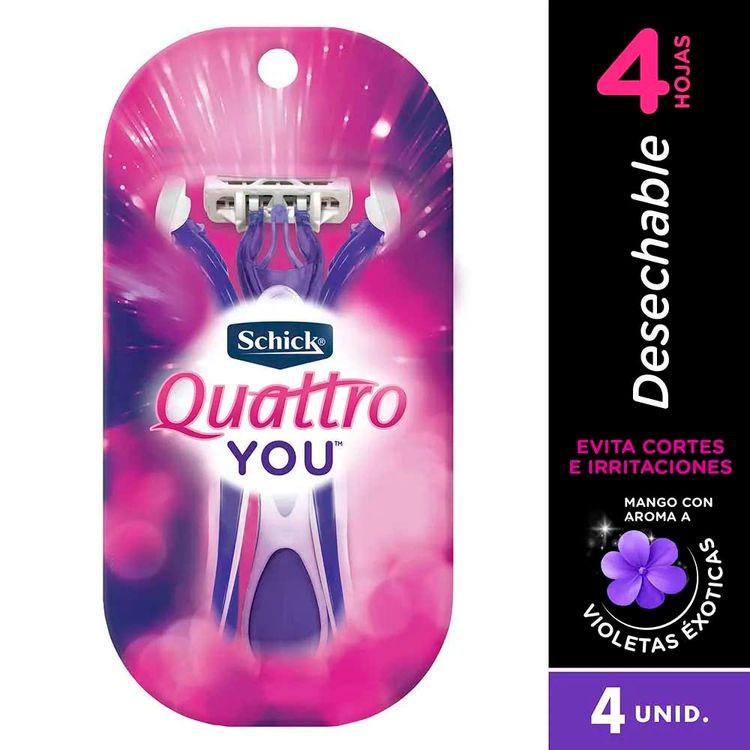 Máquina de Afeitar Desechable Schick Quattro You 4un