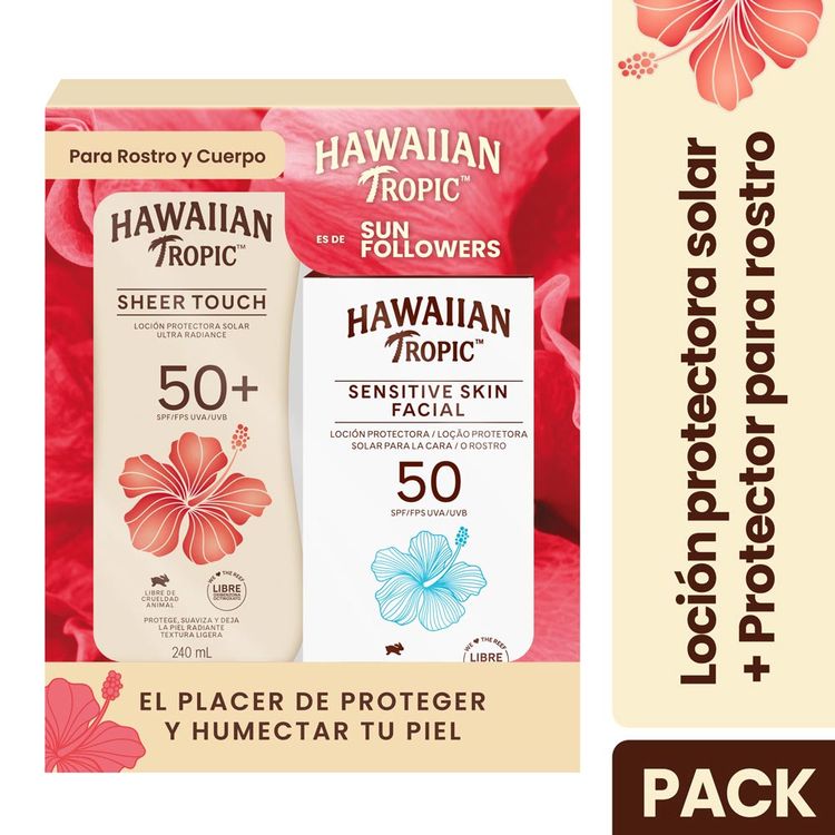 Pack Hawaiian Tropic: Sensitive Skin Facial 60ml + Sheer Touch 240ml