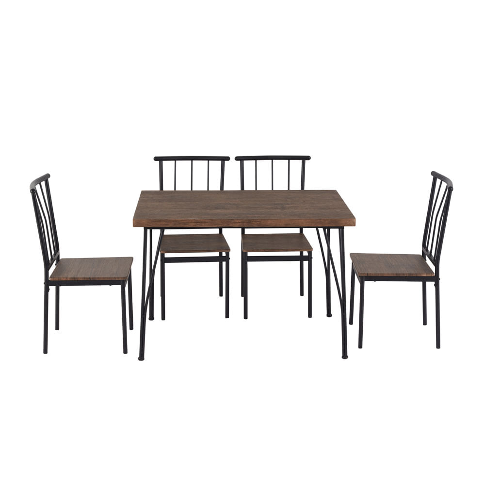 Juego de Comedor Amalio M+Design Sillas 110x70x75cm Café