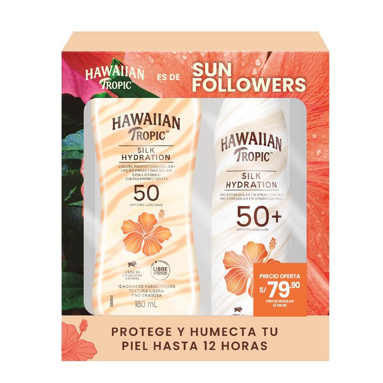 Pack Protector Solar Hawaiian Tropic Silk Hydration: Loción + Spray