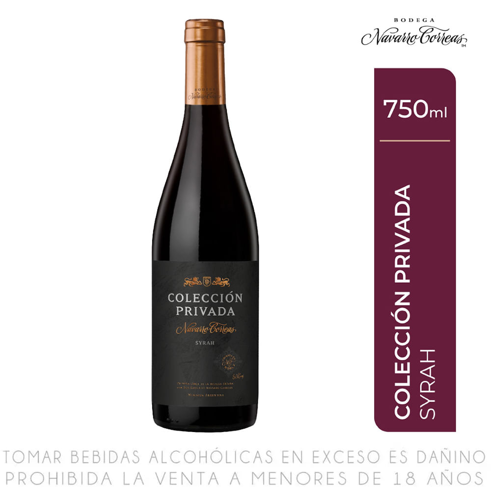 Vino Tinto Syrah Colección Privada Navarro Correas Botella 750ml