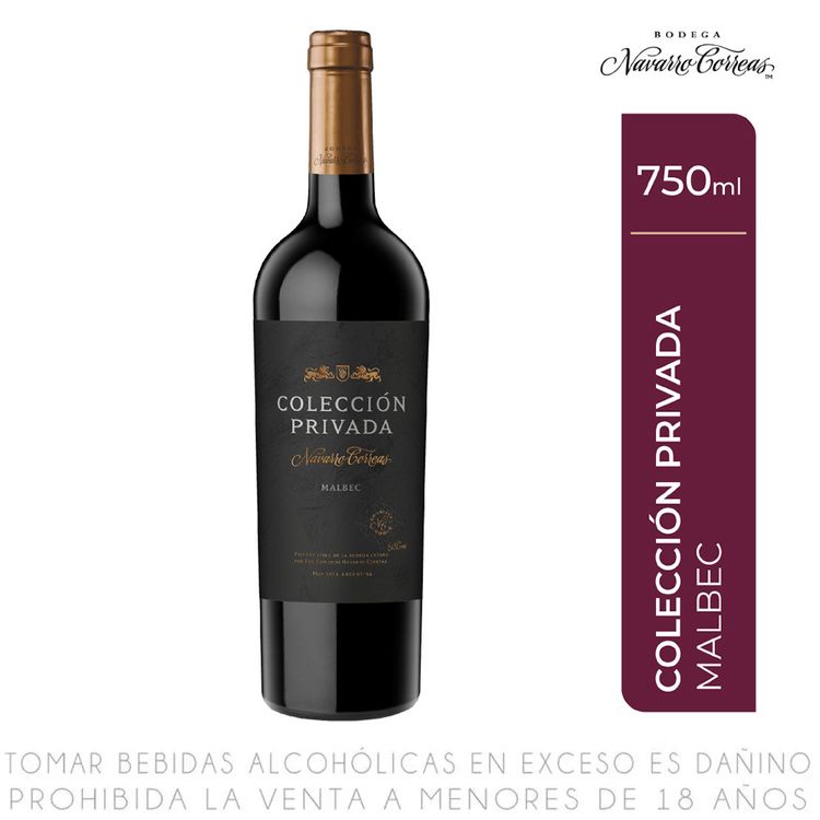 Vino Tinto Malbec Colección Privada Navarro Correas Botella 750ml