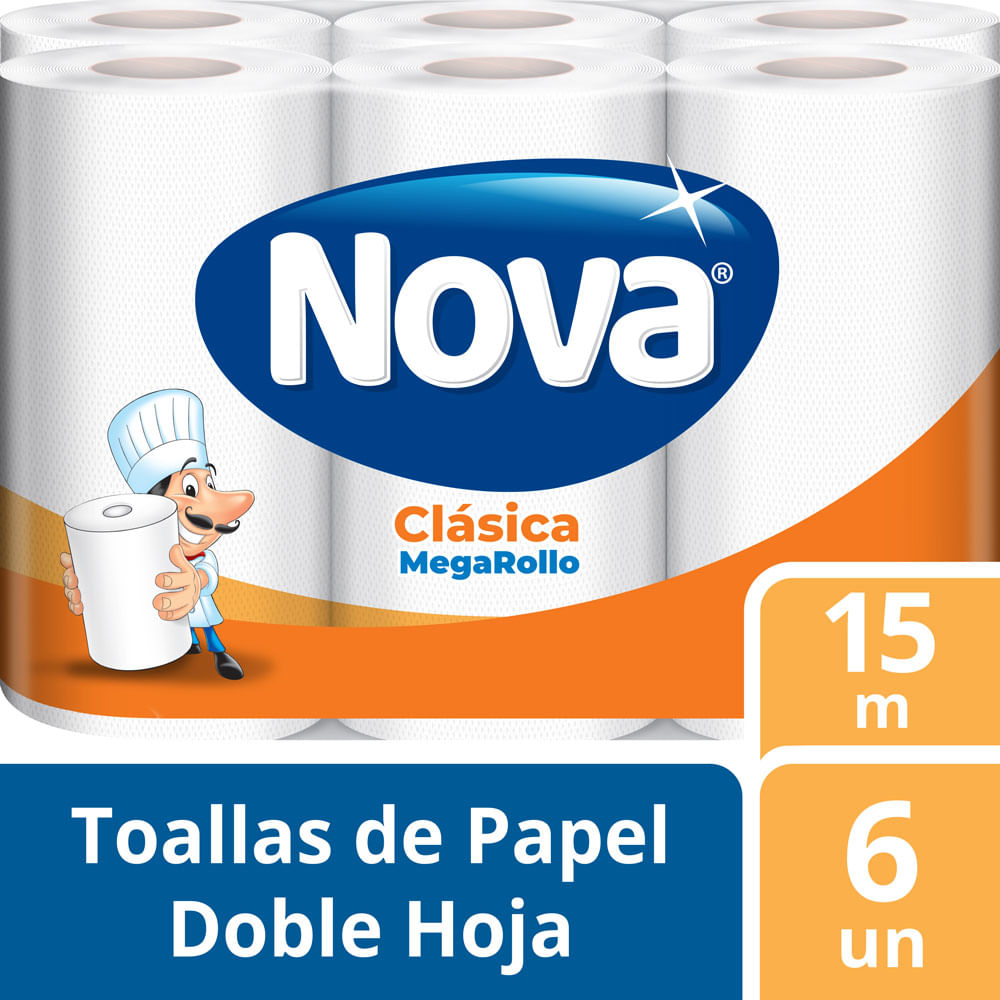 Papel Toalla Nova Clásica Megarrollo 6un