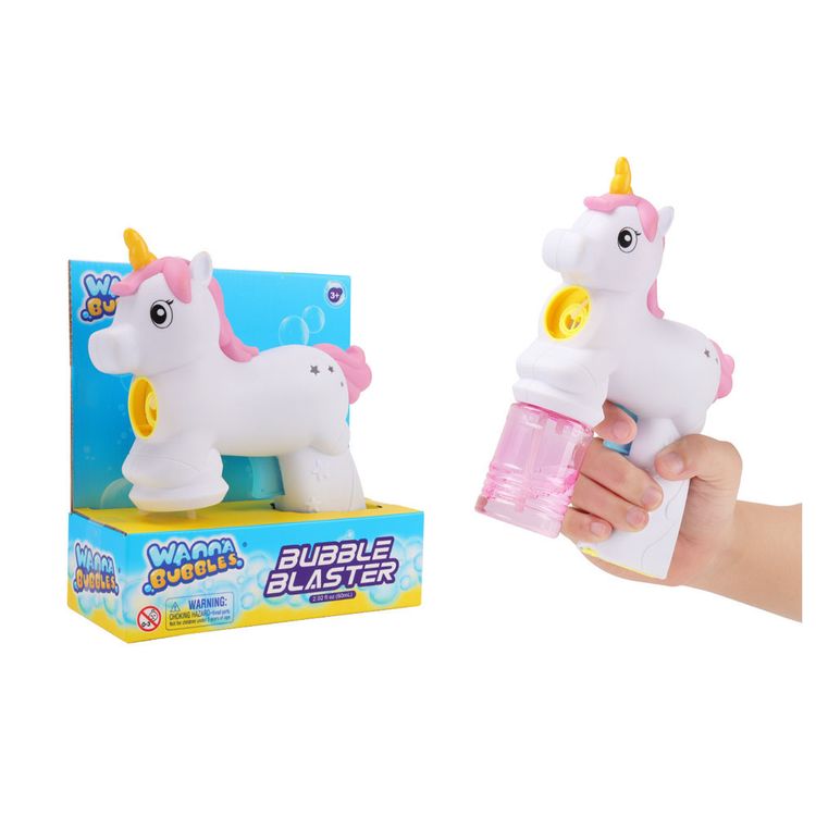 Lanzador de Burbujas Unicornio con 60ml de Solución de Burbujas