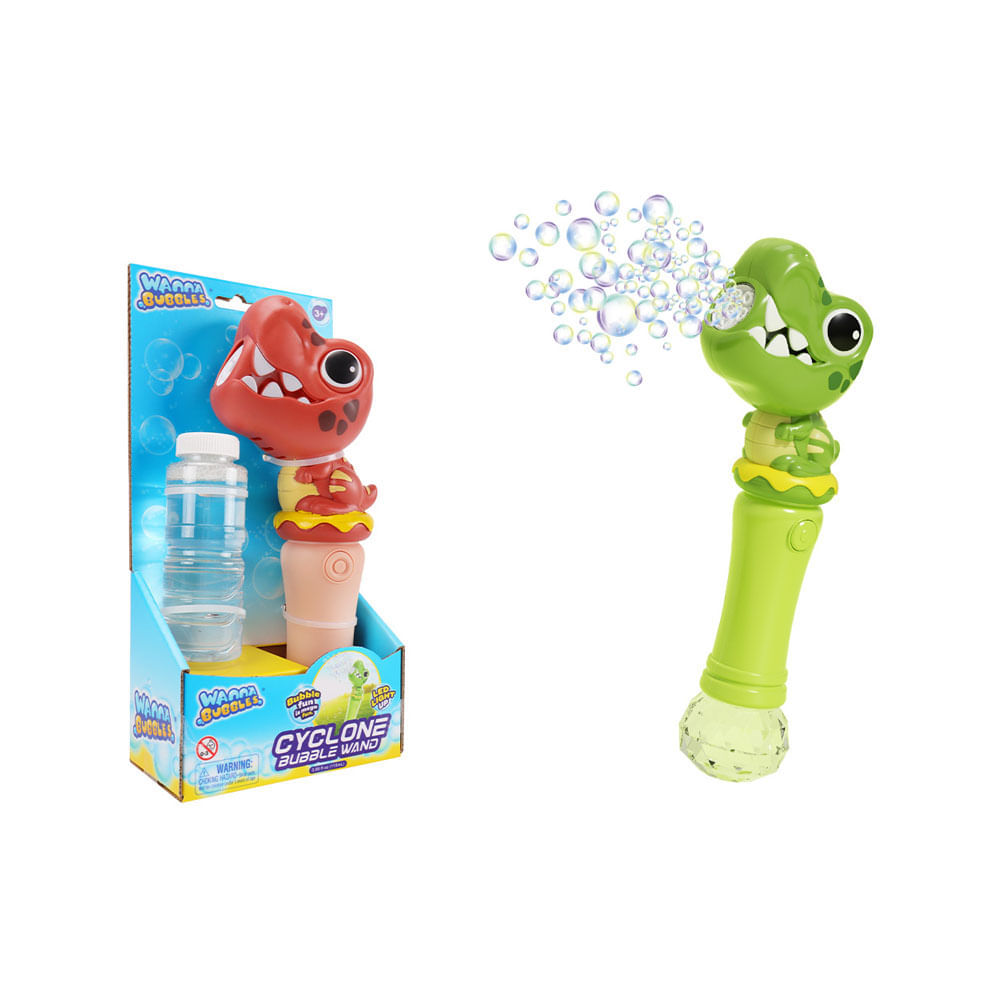 Varita de Burbujas Dino con Luz 115ml de Solución de Burbujas
