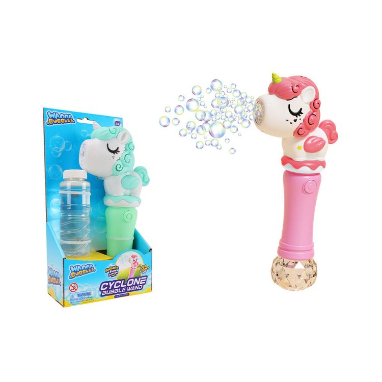 Varita de Burbujas Unicornio Luz con 115ml de Solución de Burbujas