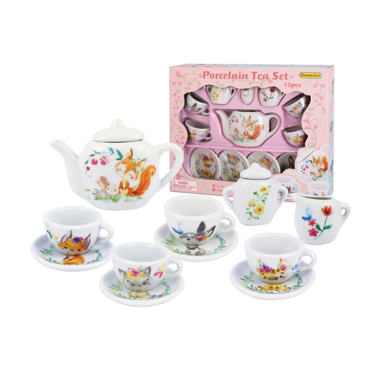 Set de Té Porcelana Pink Fox 13 Piezas