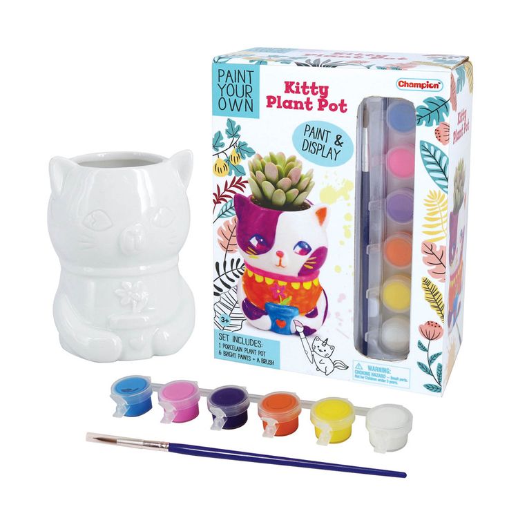 Maceta con Diseño de Gatito Negro