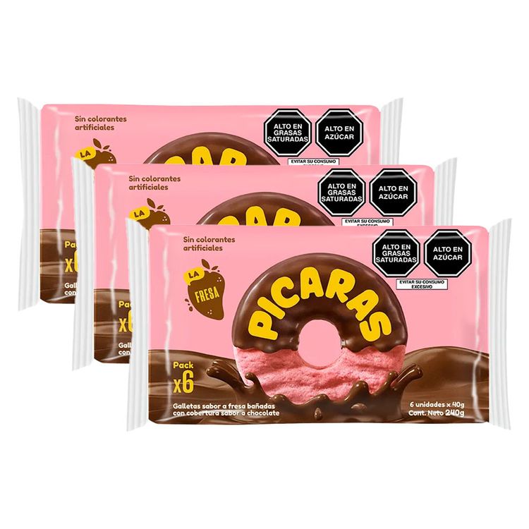 Sixpack x3 Galleta Pícaras La Fresa 40g