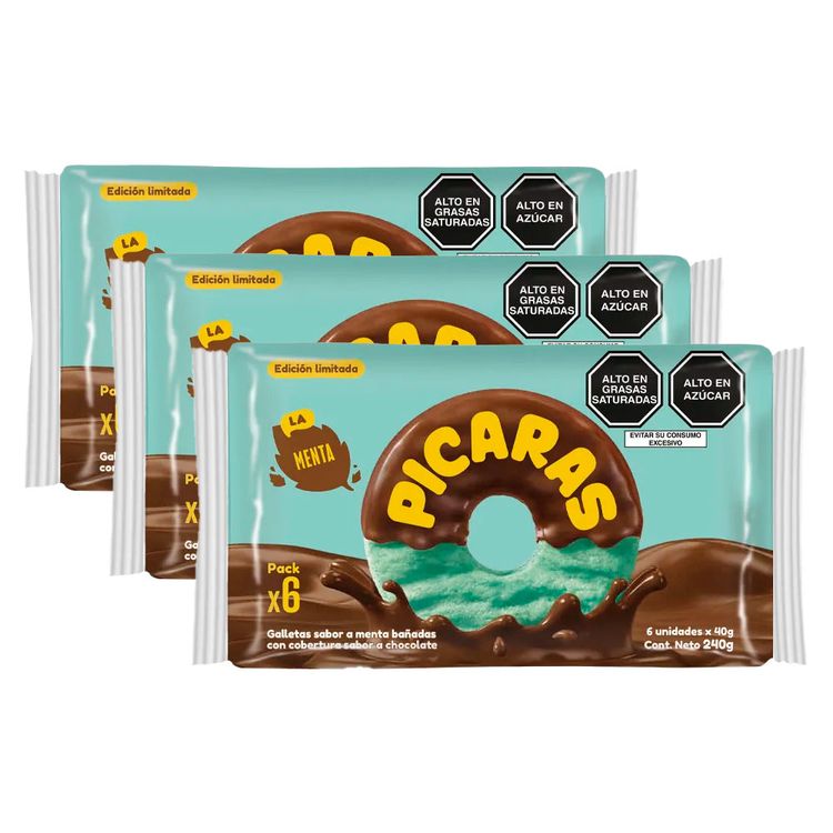 Sixpack x3 Galletas Pícaras La Menta 40g