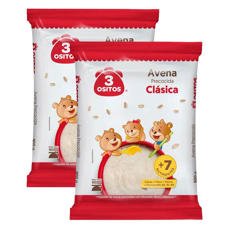 Twopack Avena Precocida Clásica 3 Ositos 900g