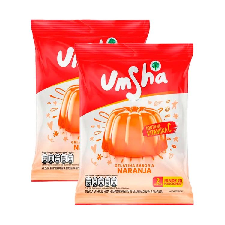 Twopack Gelatina Umsha Sabor Naranja 120g