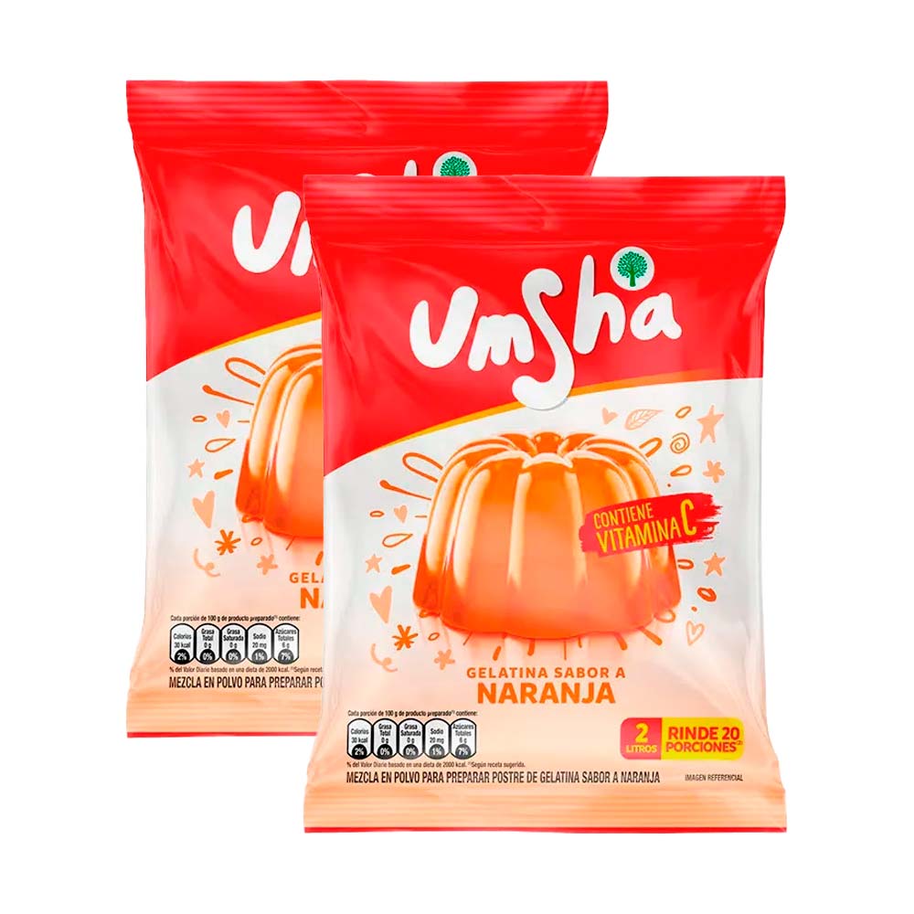 Twopack Gelatina Umsha Sabor Naranja 120g