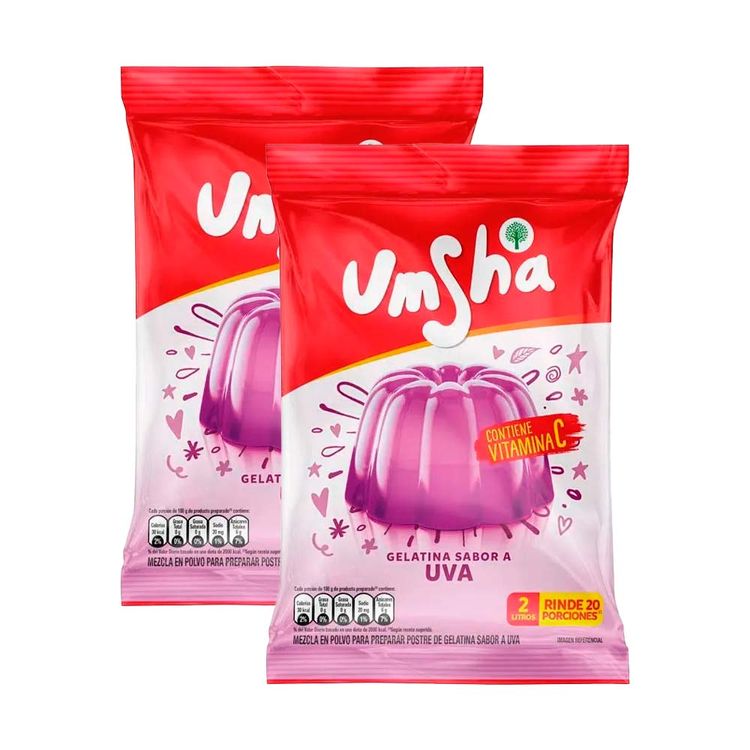Twopack Gelatina Umsha Sabor Uva 120g