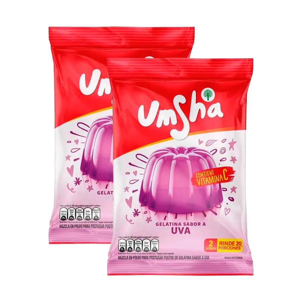 Twopack Gelatina Umsha Sabor Uva 120g