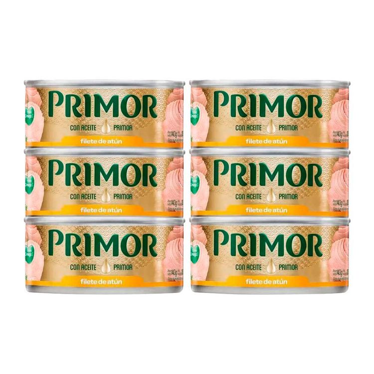 Sixpack Filete de Atún en Aceite Primor 140g