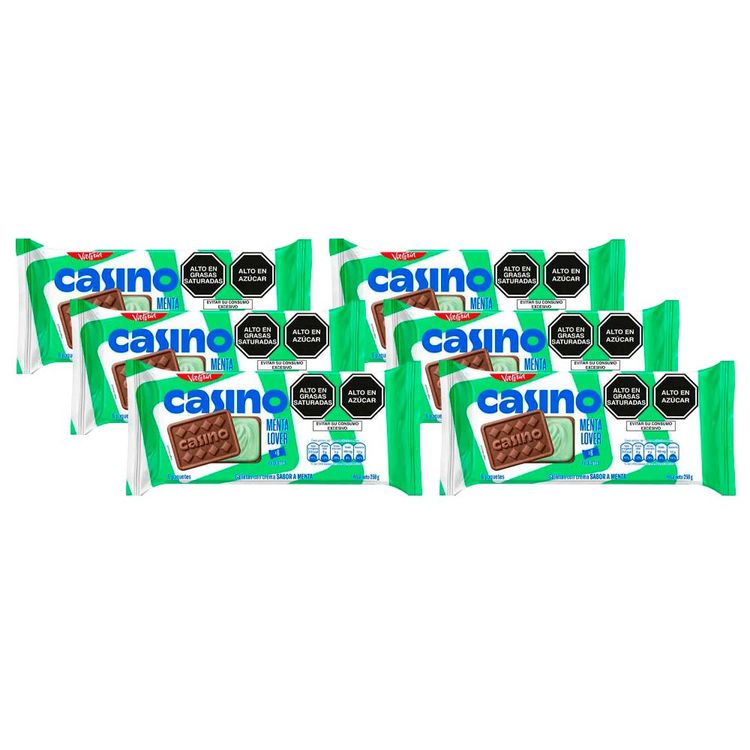 Sixpack Galleta con Crema Casino Menta Lover 6un