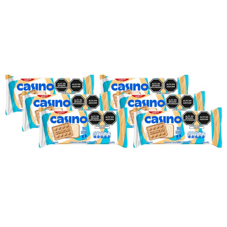 Sixpack Galleta con Crema Casino Tres Leches 6un