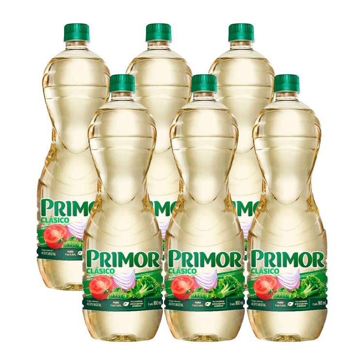 Sixpack Aceite Vegetal Primor Clásico 900ml