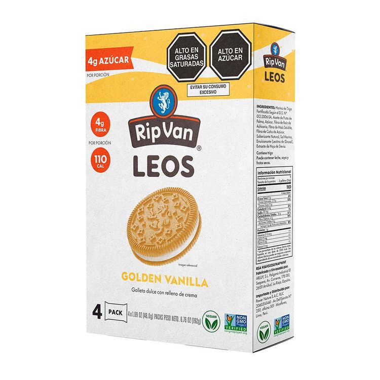 Galletas RipVan Leos Golden Vainilla 192g