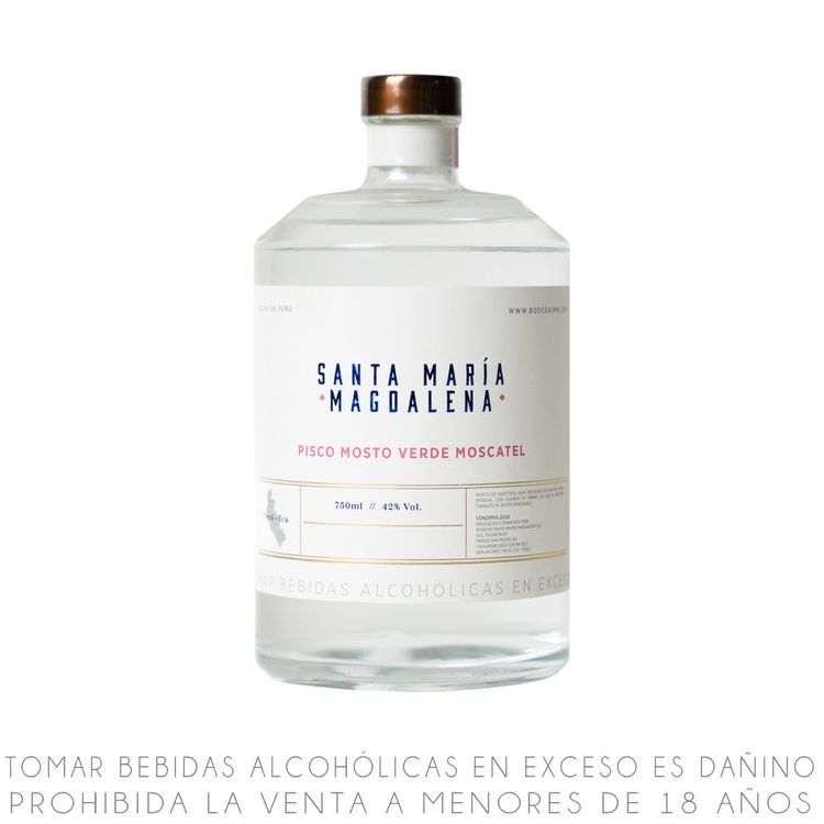 Pisco Mosto Verde Moscatel Santa Maria Magdalena Botella 750ml
