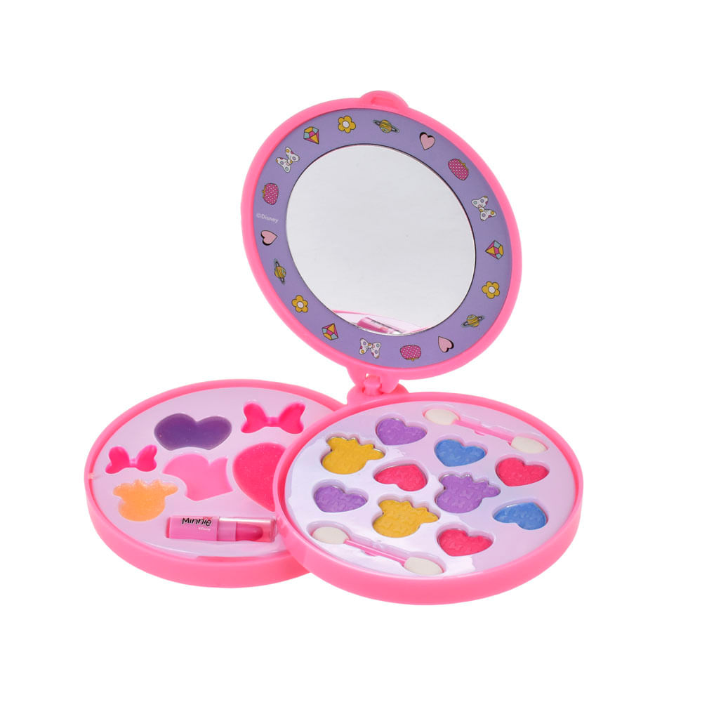 Set Circular con Tres Pisos de Cosmeticos y Espejo