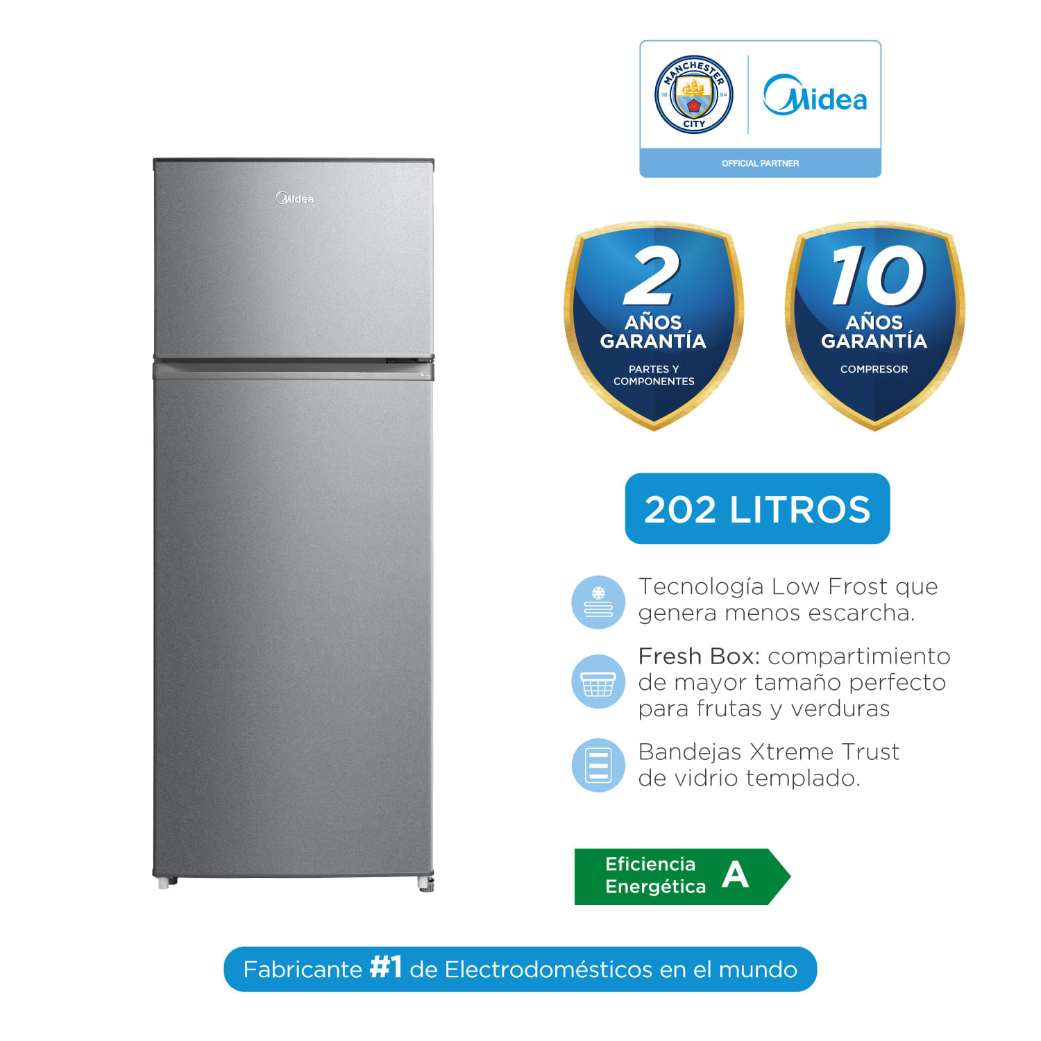 Refrigerador Midea Top Mount 2 puertas
