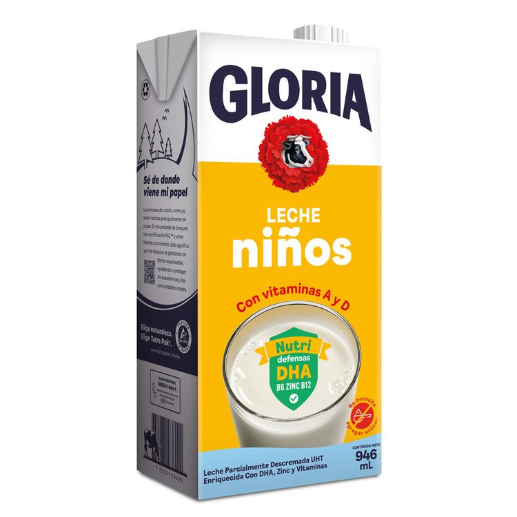 Leche con Vitaminas Gloria Niños Caja 946ml