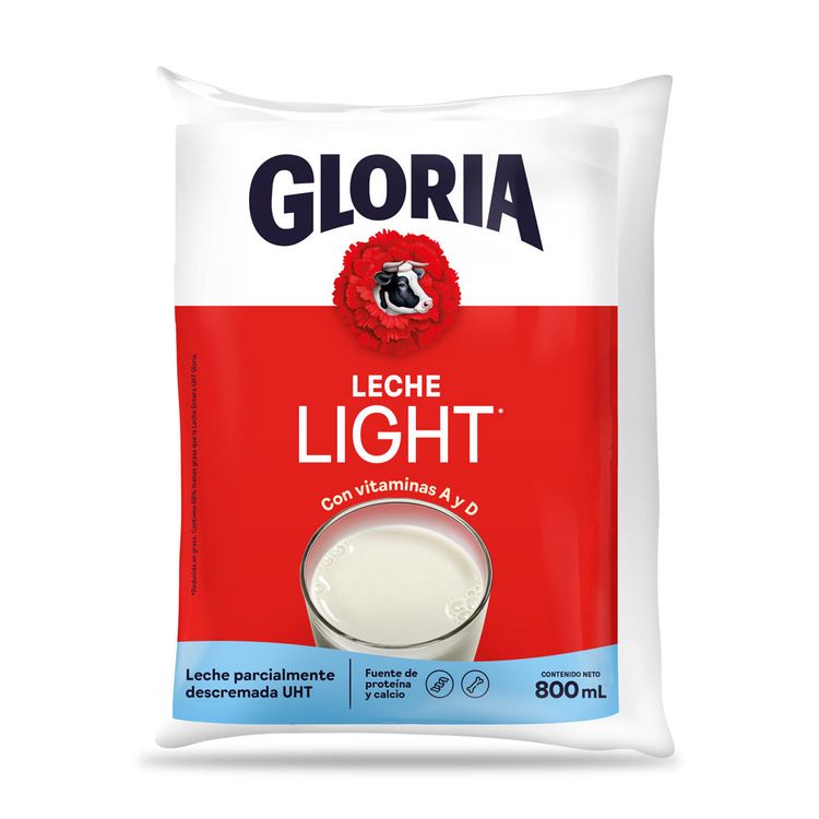 Leche Parcialmente Descremada Gloria Light Bolsa 800ml