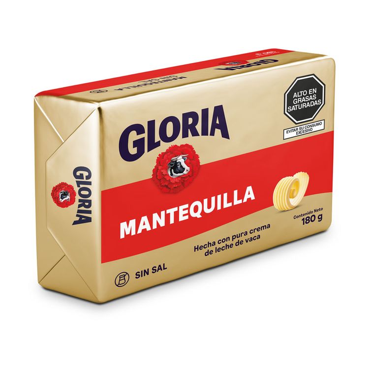 Mantequilla Gloria Sin Sal 180g
