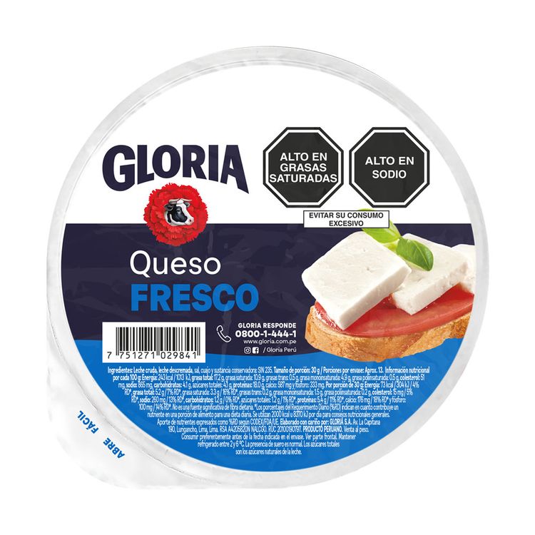 Queso Fresco Gloria Molde 400 g