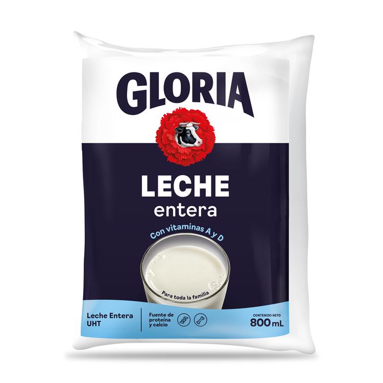 Leche Entera UHT Gloria Bolsa 800ml