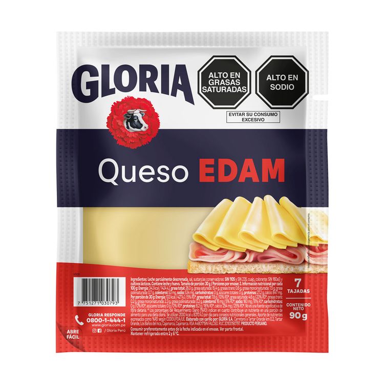 Queso Edam Gloria Paquete 90 gr