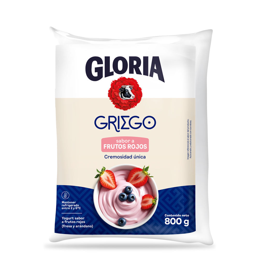 Yogurt Gloria Griego Sabor Frutos Rojos 800g