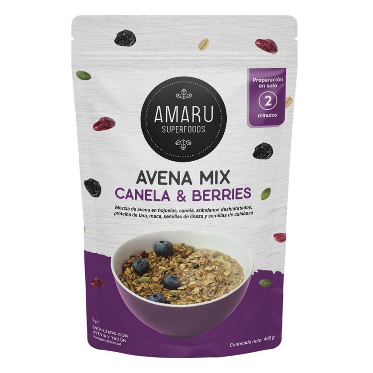 Avena Mix Canela y Berries Amaru 400g