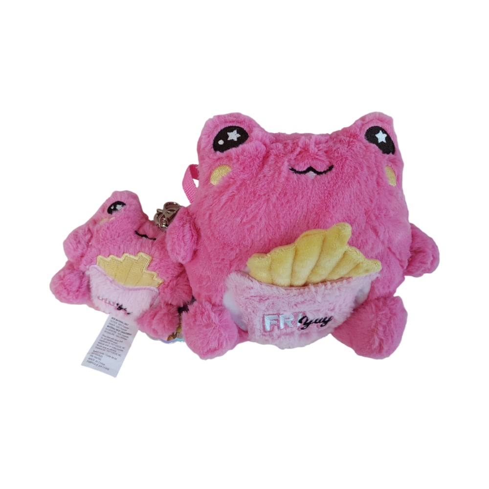 Bolso de Peluche Hot Focus con Llavero Pink Frog