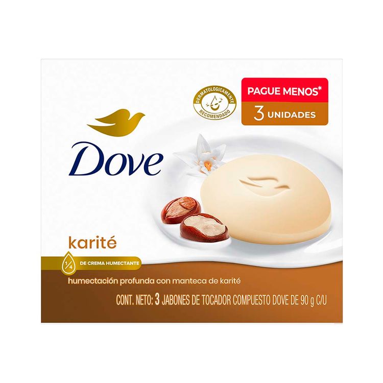 Tripack Jabón en Barra Dove Karité 90g