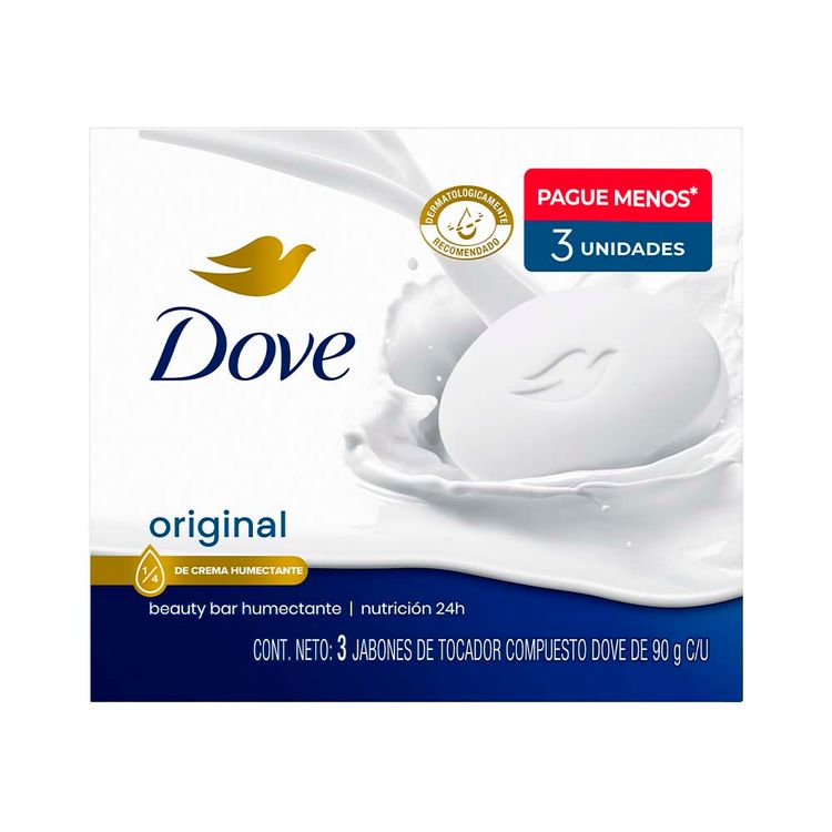 Tripack Jabón en Barra Dove Original 90g