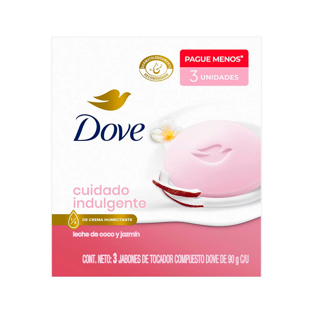 Tripack Jabón en Barra Dove Leche de Coco 90g