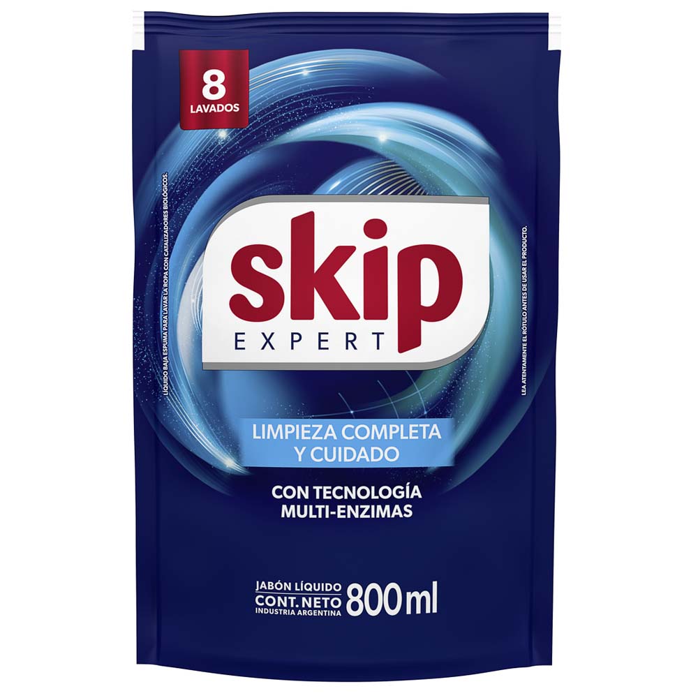 Detergente Líquido Skip Bio Enzimas Doypack 800ml
