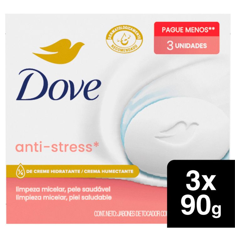 Tripack Jabón en Barra Dove Micelar Anti Stress 90g