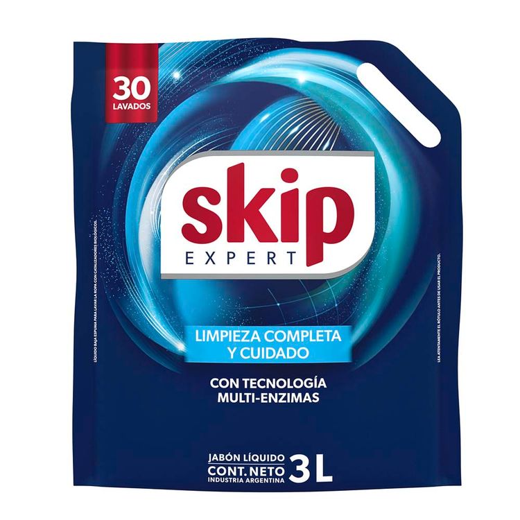 Detergente Líquido Skip Bio Enzimas Doypack 3L