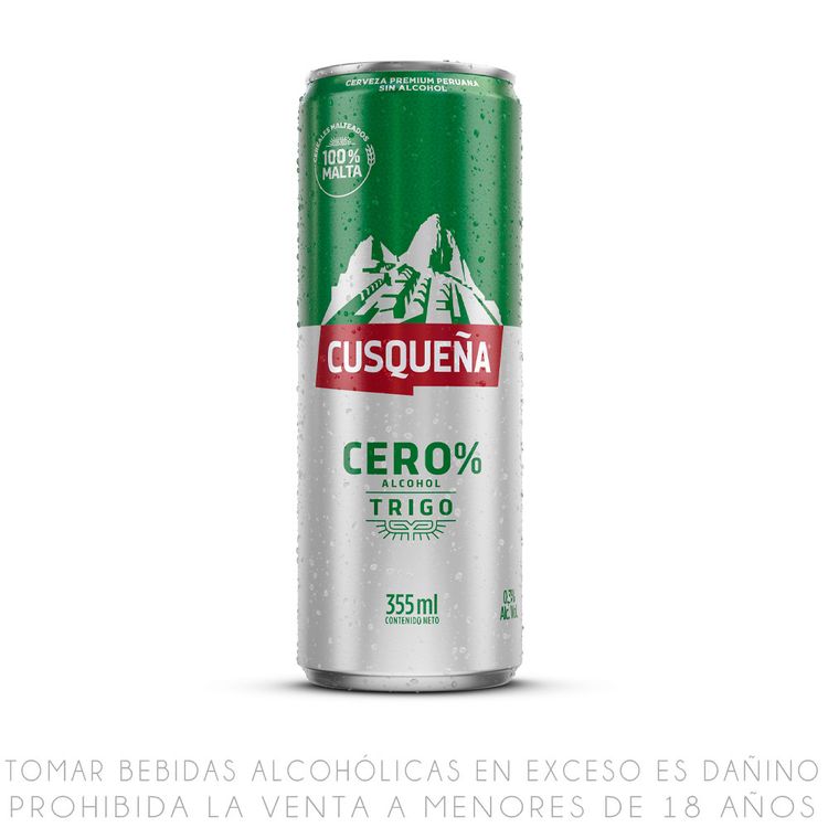 Cerveza Sin Alcochol Cusqueña Cero Trigo Lata 355ml