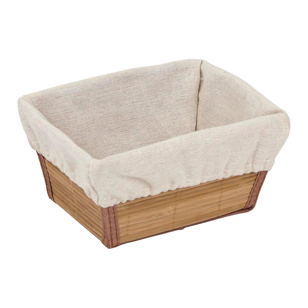 CESTA RECT BAMBÚ BLANCO 21X16X11 CM